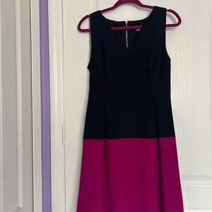 Elegant Black and Pink Sleeveless Dress